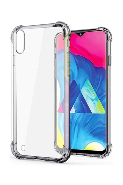 Samsung Galaxy M10 Uyumlu Darbeye Dayanıklı Köşe Korumalı Kılıf Anti Şok Şeffaf Kapak ürün görseli 1