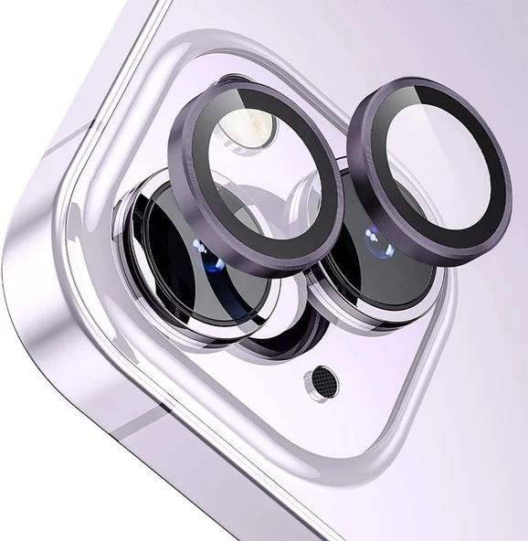 Ennar Apple iPhone 14 Plus Gerçek Cam Safir Lens Koruma Mor ürün görseli 1
