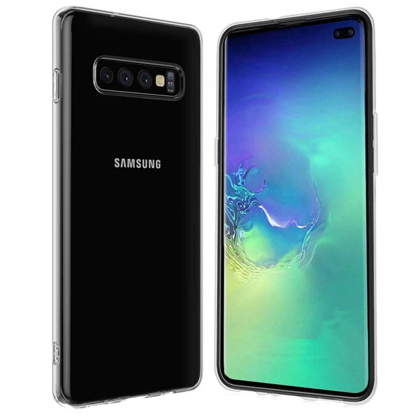 Samsung Galaxy S10 Plus Kılıf Uyumlu Darbeye Dayanıklı 2.0 mm İnce Şeffaf Silikon Kapak ürün görseli 1