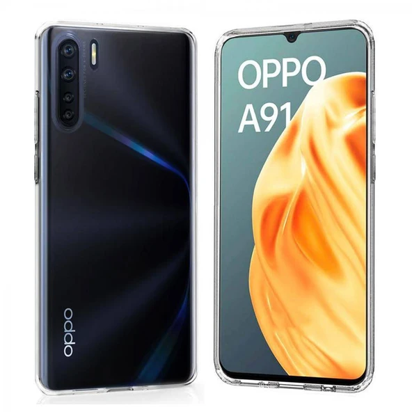 Oppo A91 Kılıf Uyumlu Darbeye Dayanıklı 2.0 mm İnce Şeffaf Silikon Kapak ürün görseli 1