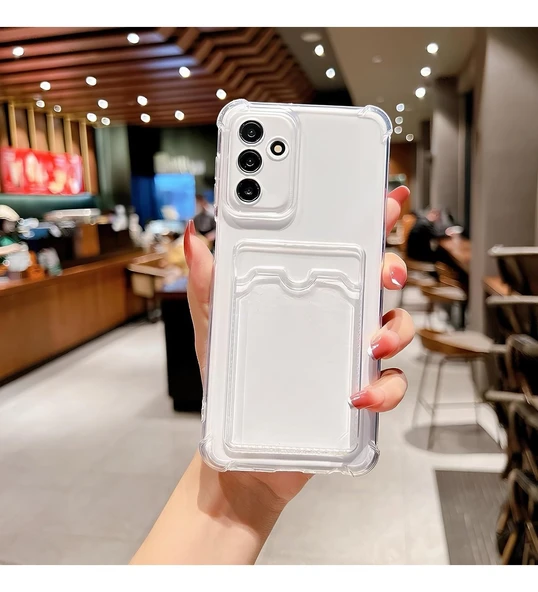 Xiaomi Redmi Note 14 Pro Uyumlu Kartlıklı Kılıf Kamera Korumalı Anti Şok Şeffaf Kapak ürün görseli 1
