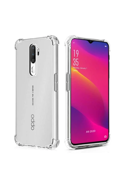 Oppo A9 2020 Uyumlu Darbeye Dayanıklı Köşe Korumalı Kılıf Anti Şok Şeffaf Kapak ürün görseli 1