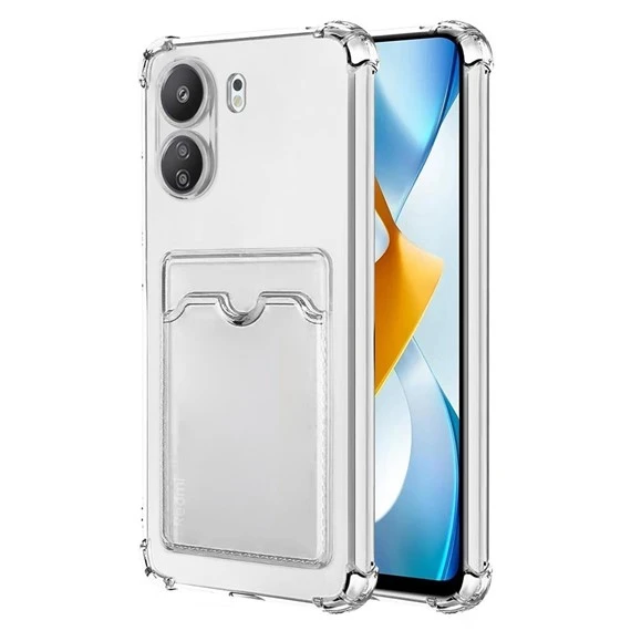Xiaomi Redmi 13C Uyumlu Kartlıklı Kılıf Kamera Korumalı Anti Şok Şeffaf Kapak ürün görseli 1