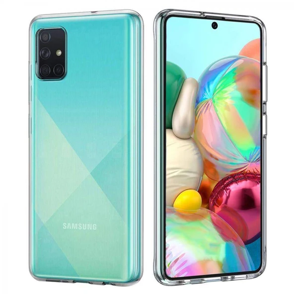 Samsung Galaxy A71 Kılıf Uyumlu Darbeye Dayanıklı 2.0 mm İnce Şeffaf Silikon Kapak ürün görseli 1