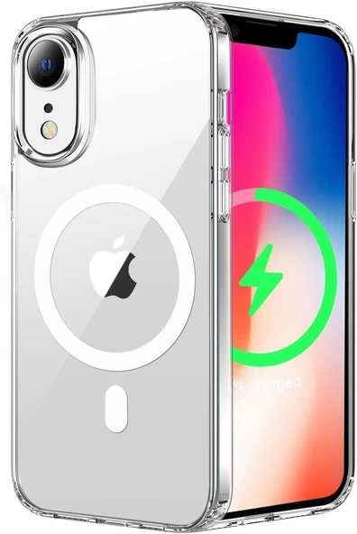 Apple iPhone XR Uyumlu MageSafe Şeffaf Silikon Kılıf ürün görseli 1
