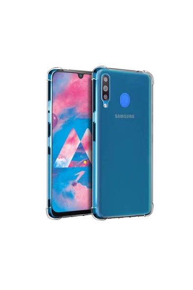 Samsung Galaxy M30 Uyumlu Darbeye Dayanıklı Köşe Korumalı Kılıf Anti Şok Şeffaf Kapak ürün görseli 1