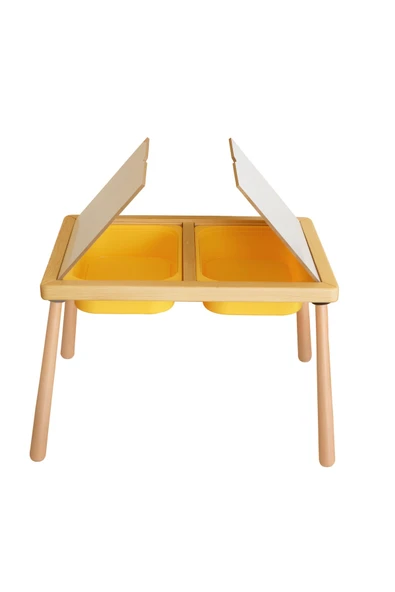 Wood & Joy Doğal Ahşap Duyusal Çocuk Aktivite Masası Oyun Masası Ve Çocuk Çalışma Masası ürün görseli 1