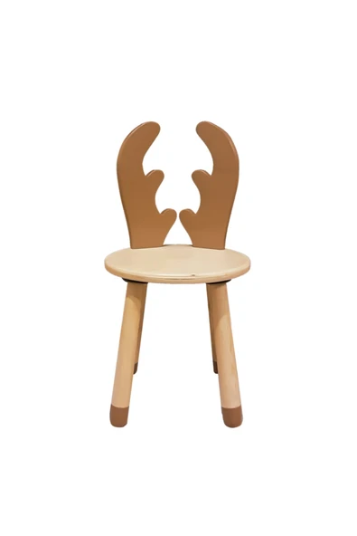 Wood & Joy Doğal Ahşap Renkli Çocuk Sandalye Geyik ürün görseli 1