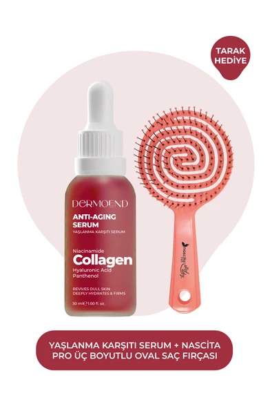 Dermoend anti-aging serum ve tarak ürün görseli 1