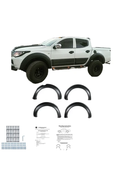 ROAL TUNİNGMitsubishi L200 1. Kalite ABS Plastik Dakar Vida Görünümlü Çamurluk Dodik Seti (2015-2018) ürün görseli 1