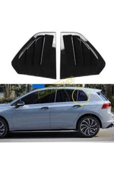 ROAL TUNİNG2020+VE ÜZERİ UYUMLU VOLKSWAGEN GOLF 8 KELEBEK CAM VİZÖR KAPLAMA IZGARA PİANO BLACK ürün görseli 1