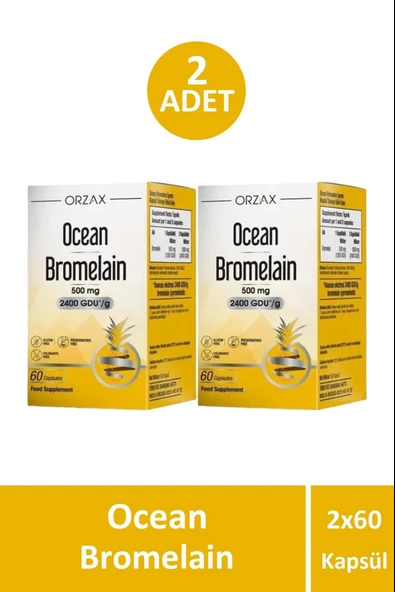 Ocean Bromelain 60 Kapsül 2 Adet ürün görseli 1