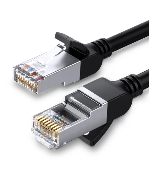 UGREEN Cat6 Saf Bakır Metal Konnektör Ethernet Kablosu Siyah 2 Metre, 50192 ürün görseli 1