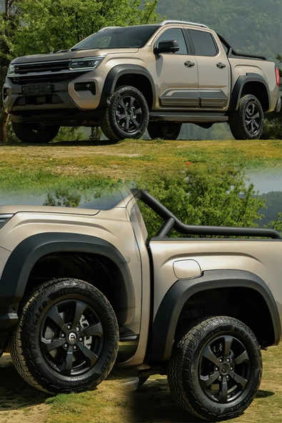 ROAL TUNİNGVolkswagen Amarok 2022 ve Üzeri Uyumlu Çamurluk Dodik Seti Park Sensörü Yuvalı Mat Siyah 1. Sınıf ABS Komple Set ürün görseli 1