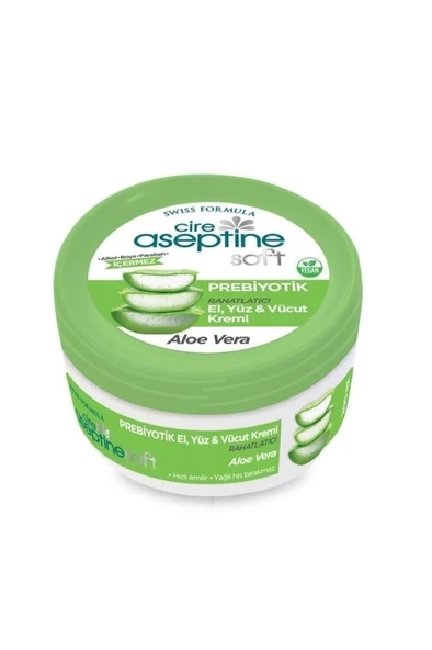 Cire Aseptine Soft Aloe Vera Özlü Rahatlatıcı Besleyici Prebiyotikli Krem 200 ml ürün görseli 1
