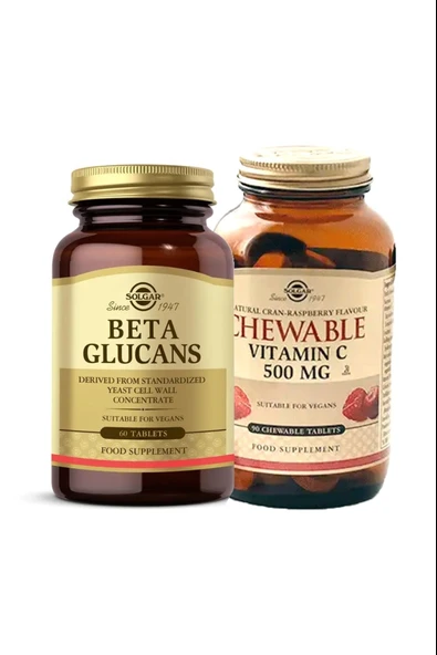 Solgar Beta 1.3 Glucans 60 Tb+ Solgar Chewable Vitamin-C 500 Mg 90 Tablet ürün görseli 1