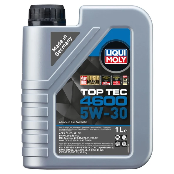 Liqui Moly Top Tec 4600 5W30 1 Lt Tam Sentetik Motor Yağı (2315) ürün görseli 1