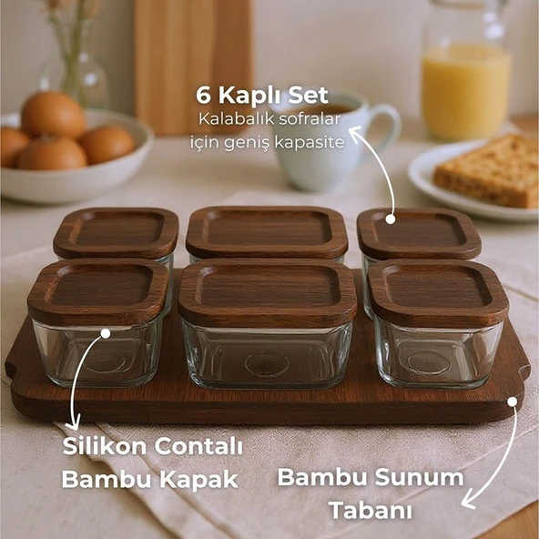 Bambum Nero - Enzo - 13 Parça Cam Kahvaltı Seti ürün görseli 1
