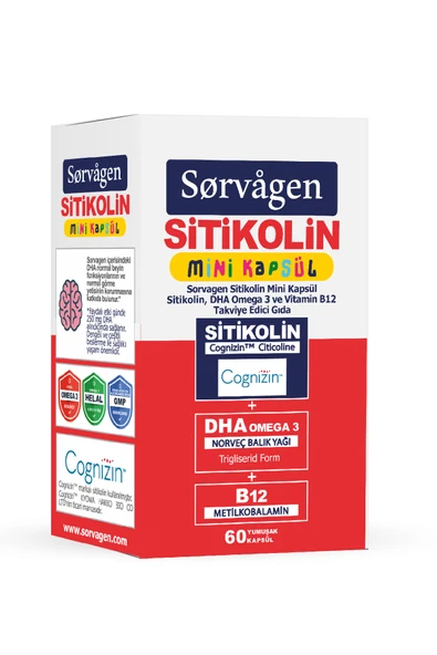 Mini Kapsül Sitikolin, Dha Omega 3 Ve B12 - 60 Kapsül - Resim 2