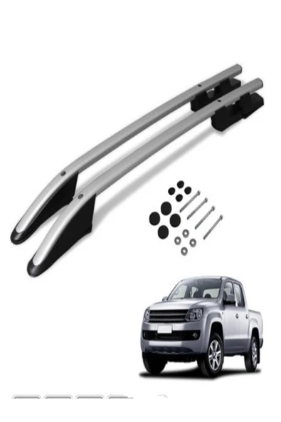 ROAL TUNİNGVolkswagen Amarok 2010-2016 Uyumlu 'Falcon' Tasarım Tavan Çıtası Seti - Gri (Eloksal/Alüminyum Görünüm) ürün görseli 1