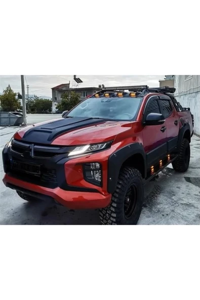 ROAL TUNİNG2019+ Mitsubishi L200 Triton Birebir Uyumlu Kaput Scoop Kaplama Mat Siyah Sport Off-Road Görünüm Dayanıklı ABS Plastik ürün görseli 1