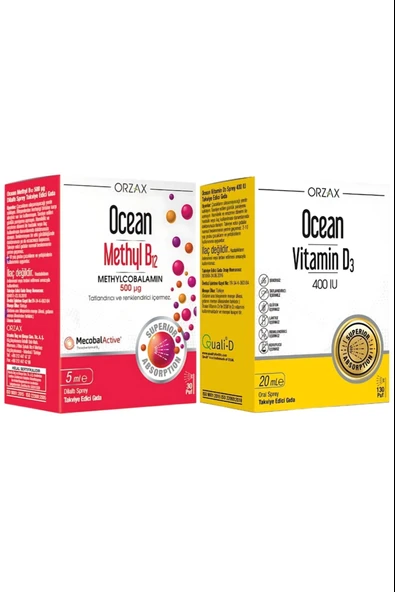 Ocean Methyl B12 Sprey 500mcg 5ml Vitamin D3 400ıu Sprey 20ml ürün görseli 1