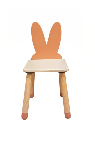 Wood & Joy Doğal Ahşap Renkli Çocuk Sandalye Tavşan ürün görseli 1