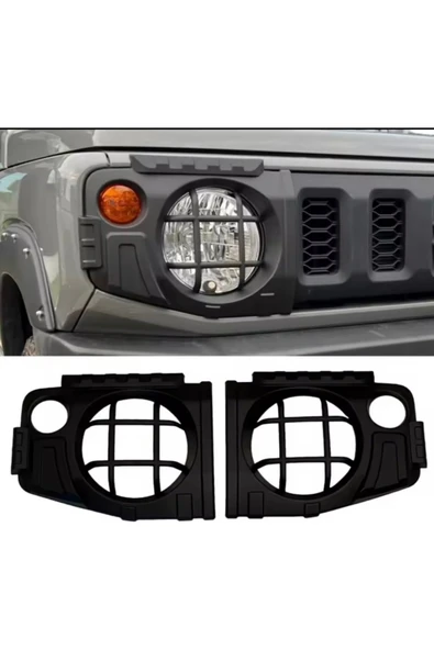 ROAL TUNİNGSuzuki Jimny 2018-2023 (JB64/JB74) Uyumlu Far Koruma Çerçevesi (Far Maskesi) - Mat Siyah - 1 Takım ürün görseli 1