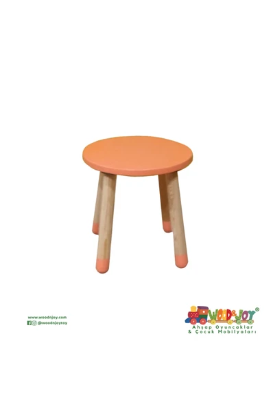 Wood & Joy Doğal Ahşap Renkli Çocuk Tabure (SORBE) ürün görseli 1