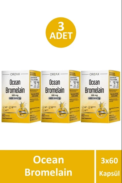 Ocean Bromelain 60 Kapsül 3 Adet ürün görseli 1