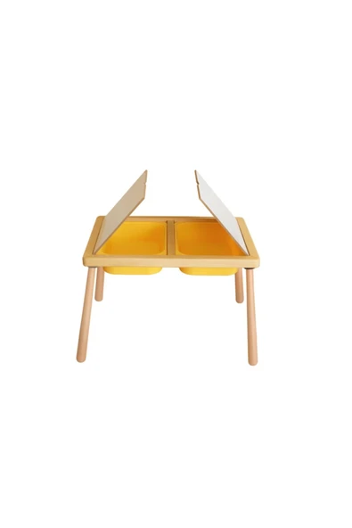Wood & Joy Doğal Ahşap Duyusal Çocuk Aktivite Masası Oyun Masası Ve Çocuk Çalışma Masası ürün görseli 1