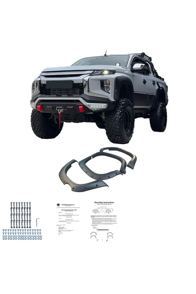 ROAL TUNİNGMitsubishi L200 1. Kalite ABS Plastik Dakar Vida Görünümlü Çamurluk Dodik Seti (2019 ve Sonrası Uyumlu) ürün görseli 1