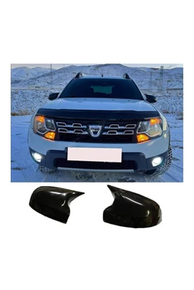 ROAL TUNİNGDacia Duster 2010-2017 Uyumlu Batman Yarasa Ayna Kapağı Seti - Piano Black (Parlak Siyah) ürün görseli 1