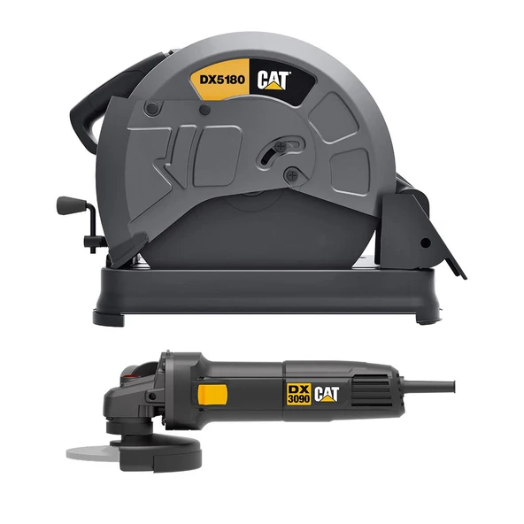 CAT DX5180SET 2400Watt 355mm Profesyonel Profil Kesme + DX3090 720Watt 125mm Profesyonel Avuç Taşlama ürün görseli 1
