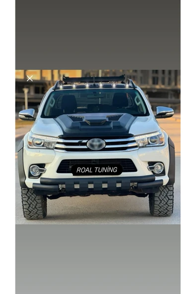 ROAL TUNİNGToyota Hilux Uyumlu Kaput Scoop Kaplama Kabartma Mat Siyah 2015-2020 Arası Kaput Üstü Koruma Dodiği ürün görseli 1