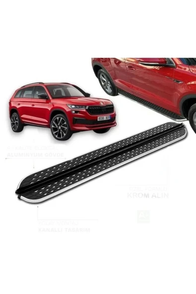 ROAL TUNİNG"Skoda Kodiaq 2017+ Uyumlu 1. Sınıf Yan Basamak Seti - Araca Özel Tasarım ürün görseli 1