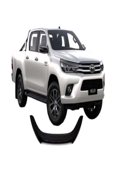 ROAL TUNİNGToyota Hilux (2015+) Uyumlu Kaput Rüzgarlığı Koruma Paneli - Parlak Mat Siyah - ABS Plastik ürün görseli 1