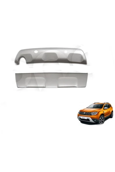 ROAL TUNİNGDacia Duster 2018-2024 Uyumlu Ön Tampon Altı ve Arka Difüzör Koruma Seti - Off-Road Tasarım ürün görseli 1