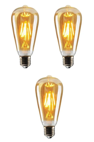 Rutter RT-11203 6W Armut Rustik Led Ampul Amber - 3 Adet ürün görseli 1
