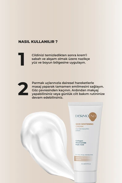 Dermoend Cilt Beyazlatıcı Krem ve tarak - Resim 2