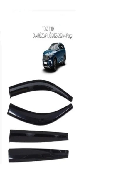 ROAL TUNİNGTOGG T10X UYUMLU CAM RÜZGARLIĞI 4PCS 2023+KROMSUZ PİANO BLACK ürün görseli 1