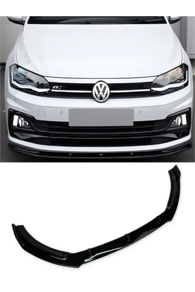 ROAL TUNİNGVOLKSWAGEN POLO ÖN TAMPON LİP PİANO BLACK (2019+ Uyumlu ürün görseli 1