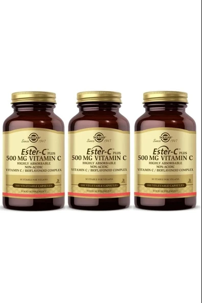 Solgar Ester-c Plus 500 Mg 100 Kapsül 3 Adet ürün görseli 1