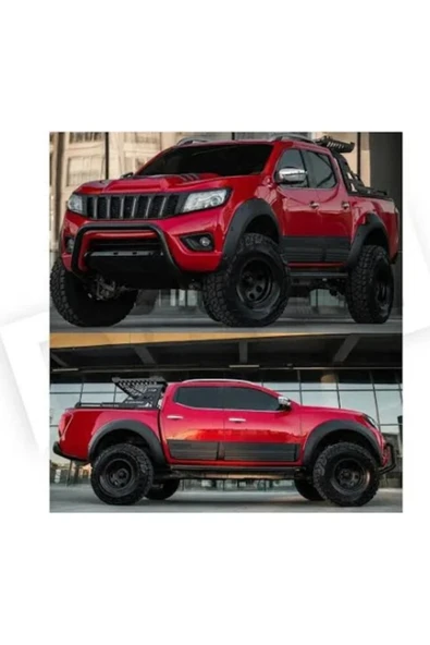 ROAL TUNİNGNissan Navara NP300 2015+ Uyumlu Vida Görünümlü (Bolt-On) Dodik Seti - Tek Depo Uyumlu - Mat Siyah ürün görseli 1