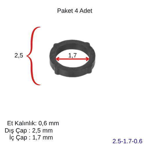 Plakalı Eşanjör Oring Conta Seti (4 ad.) 25*17*0,6 ürün görseli 1