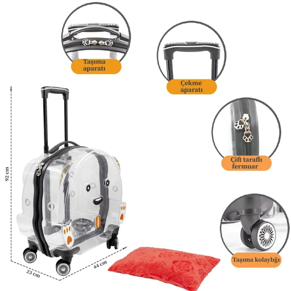 Lepus Wheel Bag Gri - Resim 5
