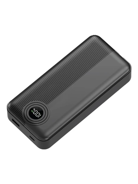 Dexim W4 20.000mAh 22.5W Type C+Lightning Entegre Kablolu Led Göstergeli Powerbank - Siyah ürün görseli 1