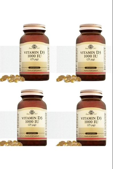 Solgar Vitamin D3 1000 100 Kapsül 4 Adet ürün görseli 1
