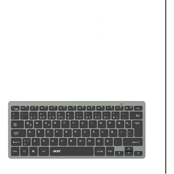Acer OKR220 Siyah Multidevice Dual Mode 2.4ghz Bluetooth Klavye (Smart Tv)(Android) ürün görseli 1