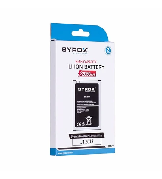 Syrox Samsung J1 2016 2050 mAh Batarya Pil ürün görseli 1